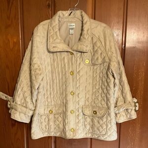 Chico’s Beige Quilted Jacket Size XL (3) #2320